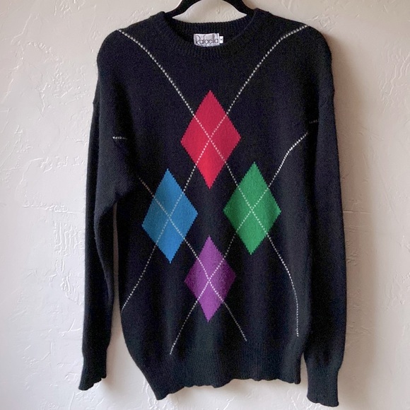 Vintage 90’s Rafaela Diamond pattern Lambswool/Angora Sweater M - Picture 6 of 6